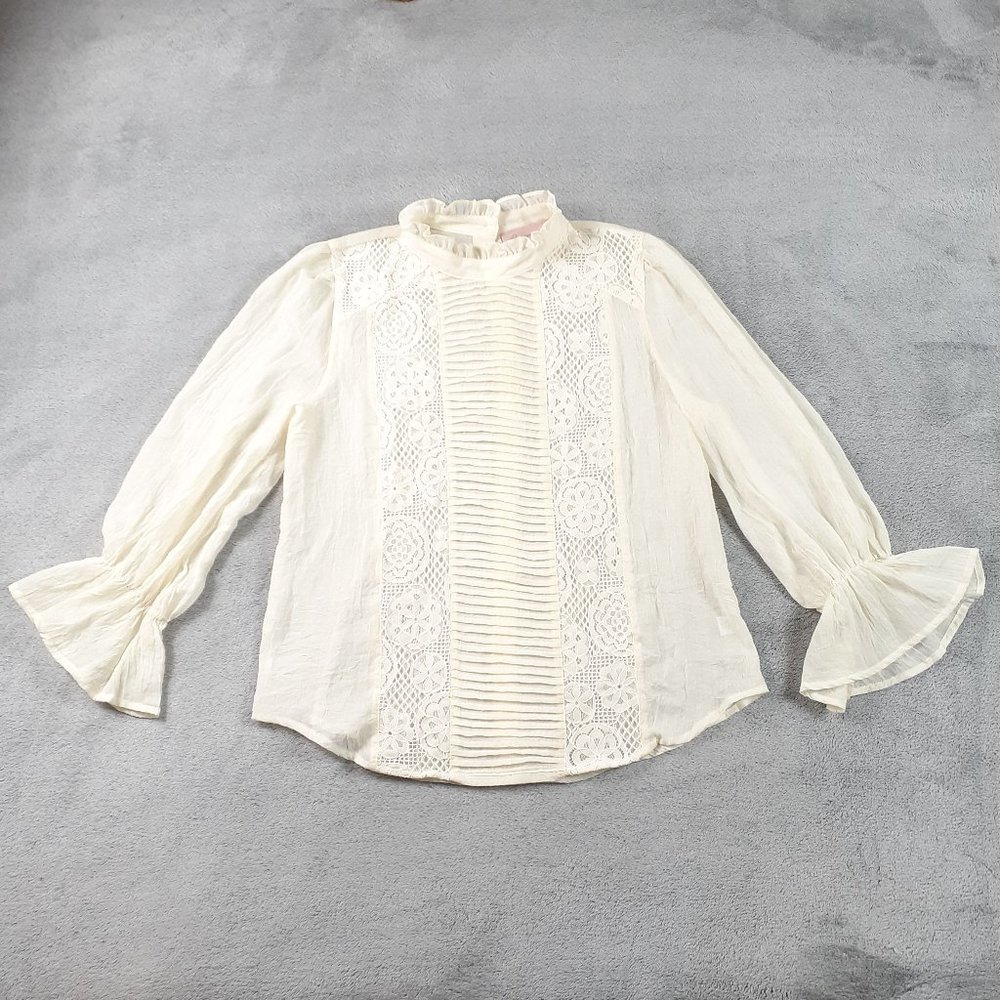 Anthropologie Once Upon a Dream High Neck Blouse L
